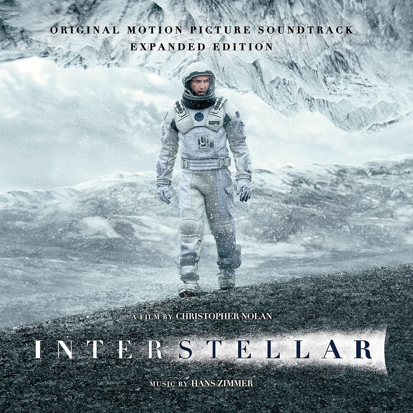 Pochette de la bande originale du film Interstellar compos&eacute;e par Hans Zimmer, r&eacute;alis&eacute; par Christopher Nolan, 2014
